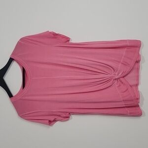 CABLE & GAUGE WOMEN'S TWIST FRONT CREW NECK SHORT SLEEVE TEE